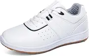[SUMECH] Golf Shoes for Men Waterproof Leather Golfers Sneakers Non-Slip Lace-Up Big Size for Outdoor Golf Training