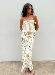 Thyme Maxi Skirt White Floral