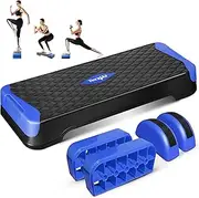 Yes4All Multifunctional Aerobic Stepper, Extra Half Round Legs, 4'' 6'' Adjustable Step Aerobics Platform for Workout, Step & Balance Exercise