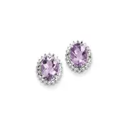 Sterling Silver Pink Quartz and Diamond Earrings