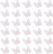 uxcell 30Pcs Butterfly Appliques Embellishments, 2 inches Double Layer Lace Organza Butterfly Patches Sew On Appliques for Wedding Bride Dress Clothes Hat Curtain, Purple/Pink