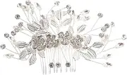 Vaguelly Elegant Hair Comb for Brides Vintage Alloy Flower Leaf Design Charming Wedding Headdress for Special Occasions Like Weddings and Parties Adds Unique Style and Elegance to Your Look
