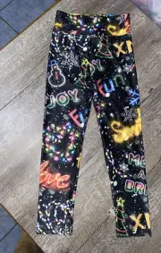 Justice sz 8 Christmas leggings snowman lights love snowflake nwt