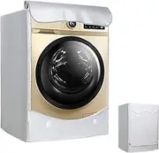 Washing Machine Cover, Silver Waterproof Cover for Washing Machine Front Loader Dryer, Adjustable Size 420D Oxford Fabric, for Washing Machine Front Loader Dryer (XL (60 cm x 65 cm x 85 cm))