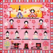 Maeda Senko Shiki Saifu Small Furoshiki Hina Decoration
