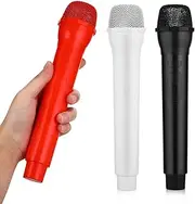 3pcs Simulation Microphone: Fake Plastic Micro Pretend Play Microphone for Stage Performance Costume Prop Pretend Play