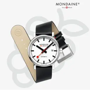 【MONDAINE 瑞士國鐵】evo2 Vegan時光走廊植物皮革腕錶 - 黑40mm(40210LBV)