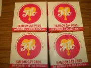 4 boxe Flo Bamboo Day Pads, Ultra Thin with Wings-16 Pads in each-Total 64 Pads