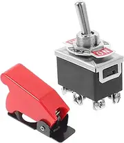 Gatuida 203A Heavy Duty Toggle Switch with Red Protective Cover 12V DPDT On/Off Function Ideal for Automotive Dash Control Durable and Reliable Design A0076