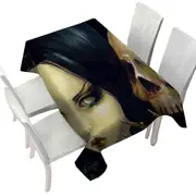 Faces of Faery #103 Gothic Girl and Scary Skull Tablecloth