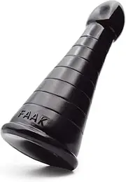 Anal Dildo Sex Toy,FAAK Light Grooved Stimulation Cone,7'' Insertable Back Door Pleasure Toys for adults,FAAK Anal Fantasy Collection (Black)