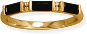 [JewelryWeb] 14k Gold Plated 925 Sterling Silver Black Baguette CZ Ring Rich Black 2.5mmx 5mm-Baguette CZs Band Style-Ring for Women