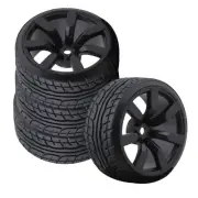 4Pack 12mm Hex Hub Drift Wheel Rim Tires for Tamiya TT01 TT02 1/10 RC Racing Car