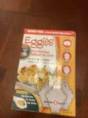 Egg-Tastic Eggies Fast Microwave Cooker Poachers No Shell *Bonus White Separator