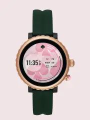 kate spade new york green silicone sport smartwatch featuring contactless payment