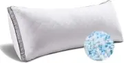 WhatsBedding Memory Foam Body Pillow -Fluffy LONG BODY PILLOW, White Quilted