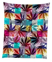 Retro Leaf Mircofleece Throw Blanket 50"x60"
