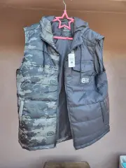 NWT Ecko Unltd men's hooded sleevless jacket L