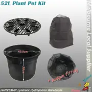 52L Round Flower Bucket Pot With Handlers & Pot Elevator & 50L Pot Sox Combo