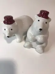 Salt & Pepper Shakers , Polar Bear Stoneware