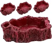 4pcs Reptile Feeding Bowl Reptile Dish Reptile Dish Small Lizard Feeder Bowl Reptile Drinking Water Reptile Water Bowl Gecko Terrarium Tortoise Food Dish Turtle Resin