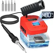 Cordless Soldering Iron for Milwaukee M18 18V Battery Fast Heating,Electric Digital Soldering Station with USB&Type C Charge Ports,Portable Adjustable Solder Iron kit for DIY,Appliance Repair