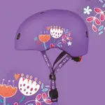 【瑞士MICRO】官方原廠貨 MICRO HELMET 紫色花朵安全帽 LED版本 (運動用、自行車、腳踏車用) 免運