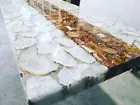 60" x 36" Agate Coffee Table Petrified Stones Handmade Natural Agate Stones