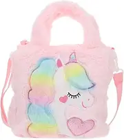 [SOESFOUFU] Unicorn Crossbody Bag for Girls Party Unicorn Bag Organizer Plush Fabric
