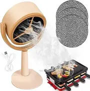 Pletpet Portable Range Hood with 3 Removable Filters, Desktop 125°Adjustable Angle Portable Kitchen Exhaust Fan Small Hanging Range Hood Fan for Desktop and Outdoor