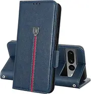 Google Pixel 7 Pro Phone Case, Magnetic Wallet Leather Cover with Card Slots, Flip Slim Silicone TPU Bumper Pixel 7 Pro Case with Kickstand, Protective Shockproof Case for Pixel 7 Pro Blue
