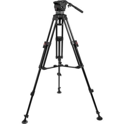 Cartoni Focus HD Fluid Head and CF Tripod Kit Stand for Video DSLR Camera + Case