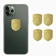 WETBEN EMF Anti Radiation Protection Sticker Shields, 24K Gold Cell Phone Sticker Protection Blocker for laptops Tablets Blocks 5G Wi-Fi Bluetooth Protection Neutralizer (Gold-4PCS)