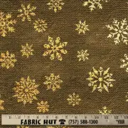 Snowflake Foil Burlap Beige 58" Fabric by the Yard