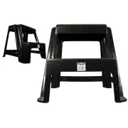 Large Double Step Stool Black Plastic Portable Kitchen Ladder Outdoor 47x45x43cm