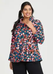 ts Taking Shape Top Size 16 Fleur Print Ponte style NWT
