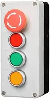 KLVN Control Box with Light Button Switch 24V/220V with Emergency Stop Button self Reset Industrial Switch Waterproof Box (Color : 4 R rotateRGY, Size : 220V)