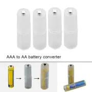 4 Pcs AAA to AA Size Battery Converter Adapter Battery Holder Case Switcher