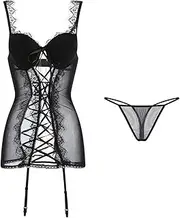 [JINZIJINYU] Babydoll for Women Sexy Lingerie Sexy Perspective Temptation Pajamas Straps Chest Pads Suspenders Nightdress Homewear Suit