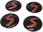 For Mini 52mm 2.05 inch Diameter Car Wheel Hub Cap Cover Sticker (4pcs, Logo S)