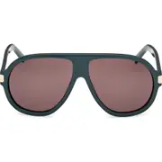 MCM 59mm Pilot Sunglasses in Shiny Dark Green /Brown at Nordstrom
