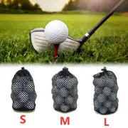 Net Drawstring Golf Tennis S/M/L 12-56 Balls Black Mesh Net Bag Nylon New
