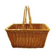NNEOBA Handwoven Rattan Picnic Basket with Handle