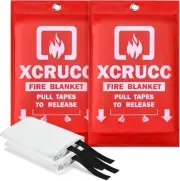 Heavy Duty Emergency Fire Blanket for Home and Small, White(2pack）