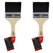 2x Jasart Elevate Red Synthetic Art Painting Flat Mix Brush 4"/100mm BLK Bristle