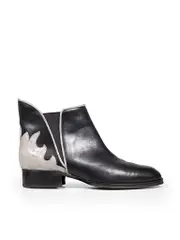 See By Chloé Black Leather Silver Flame Boots