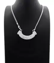 Hip Hop Iced Silver PT Lil Pump HARVERD Pendant & Box Cuban Rope Chain Necklace