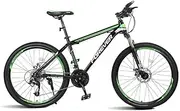 Mountain Bike, 24 "Foldable Double Disc Brake Aluminum Alloy Frame Cross Country Bicycle 24 Speed Unisex Shock Absorber Bicycle Slip Wear Tire