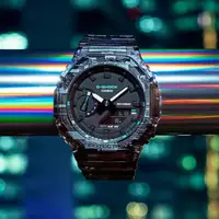 在飛比找momo購物網優惠-【CASIO 卡西歐】G-SHOCK 數位雜訊 半透明 閃爍