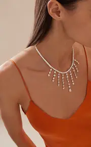 [VRAI] 14K White Gold Lab-Grown Diamond Necklace